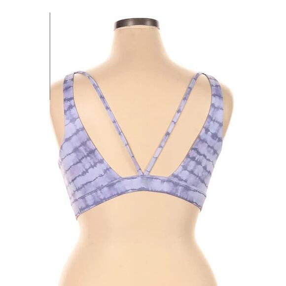 Athleta Exhale Sports Bra XS A-C Purple Tie-Dye Print Medium Support EUC - Picture 2 of 8